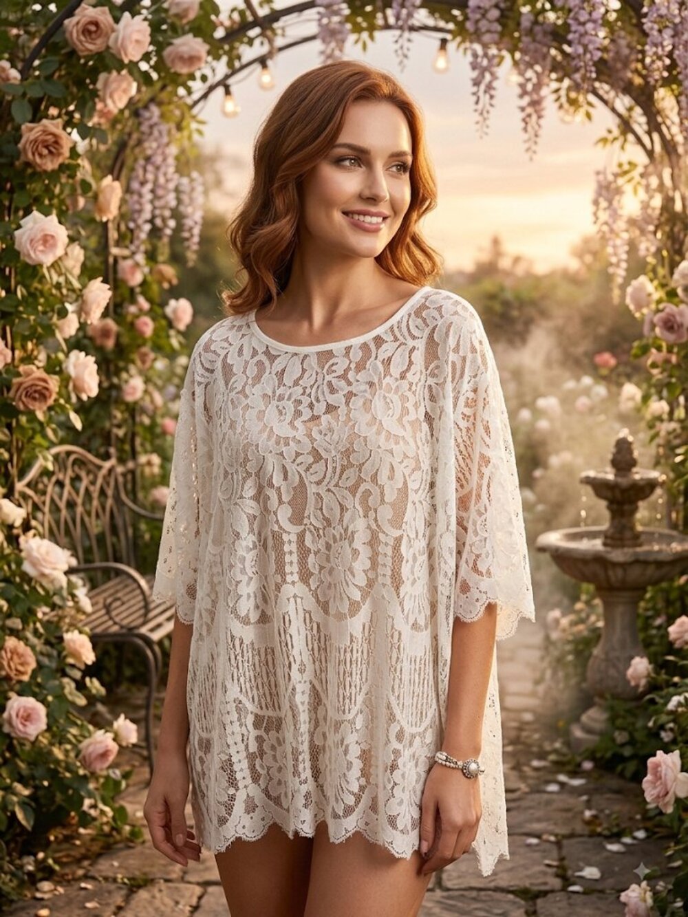 Women's Plus 5XL Lace  top shirt blouse SEXY! STUNNING! NWOT!